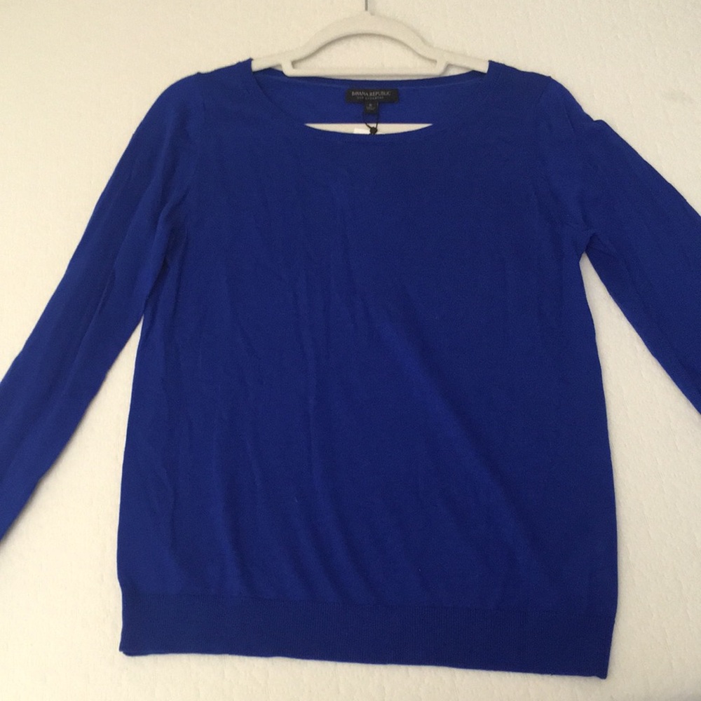 Banana republic blue silk/cashmere sweater